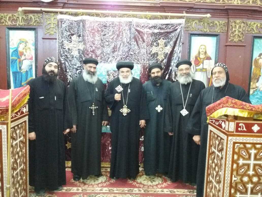 زيارة الانبا يسطس لكنيسة الشهيدة دميانة ودير الانبا باخوميوس بفاو قبلى
